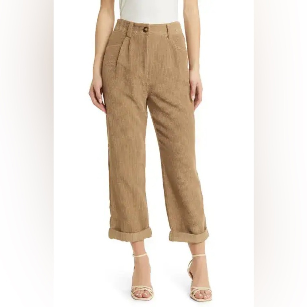 PETAL & PUP Talaren Cuffed Corduroy Pants - Brown